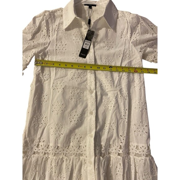 Beulah‎ Women’s Tuckernuck White Embroidered  Dress sz Small - Picture 15 of 15